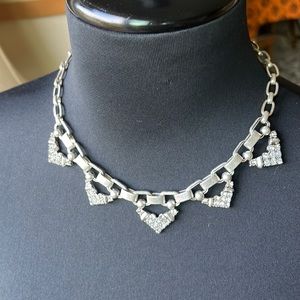 Ruby Rd. silver tone and rhinestone chunky adjustable necklace